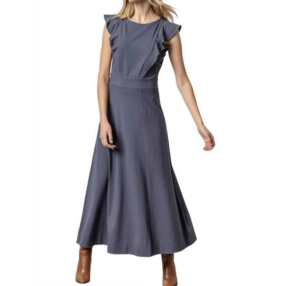 NEW LILLA P flounce trim maxi dress in odyssey - Picture 1 of 5